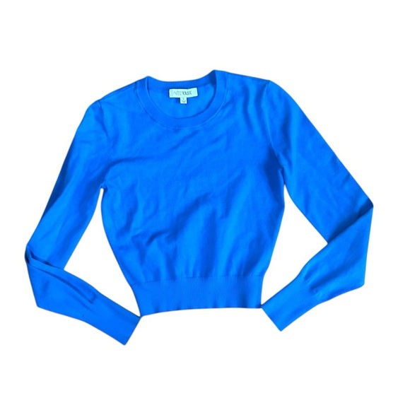 INTERMIX Blue Crew Neck Sweater Long Sleeve Size Small - Picture 1 of 6